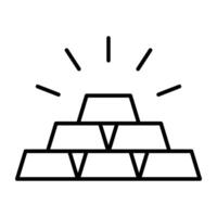 icône de lingots, linéaire conception de or briques vecteur