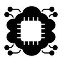 une Créatif conception icône de cerveau processeur vecteur