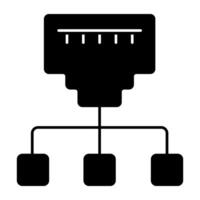 un modifiable conception icône de ethernet réseau vecteur