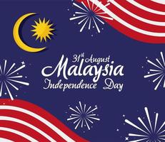 joyeux jour de l'indépendance de la malaisie vecteur