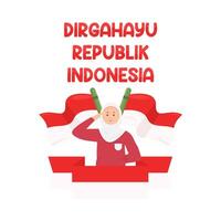 illustration de dirgahayu republik Indonésie vecteur