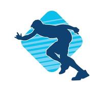 silhouette de une sportif homme dans fonctionnement pose. silhouette de une Masculin courir pose. vecteur