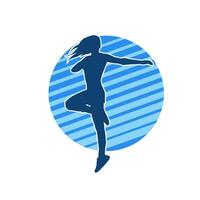 silhouette de svelte femelle Faire exercer. silhouette de une sportif femme Faire Gym faire des exercices pose. vecteur