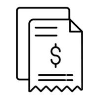 dollar sur plié papier, concept de facture d'achat icône vecteur