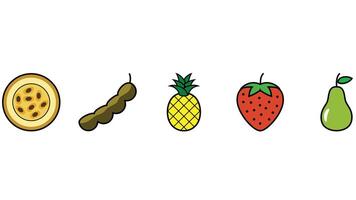 des fruits et nourriture tranches vecteur illustration