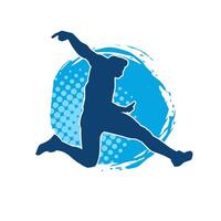 silhouette de une sportif homme dans fonctionnement pose. silhouette de une Masculin courir pose. vecteur