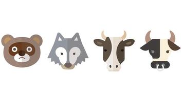 animal visages pour des gamins et Jardin d'enfants fête et enfant Jeux vecteur