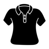 une glyphe conception icône de chemise vecteur
