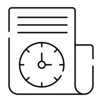 l'horloge sur plié papier montrant concept de projet temps vecteur