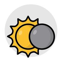 un design plat, icône de l'éclipse solaire vecteur