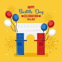 joyeux jour de la bastille arc de triomphe vecteur