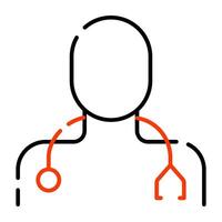 une médical spécialiste icône, contour conception de médecin vecteur