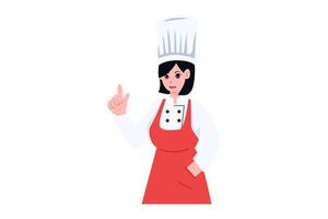 mignonne chef profession personnage conception illustration vecteur