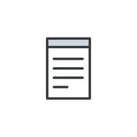 document bloc-notes icône, fichier plat icône. document, carnet de notes, fichier icône vecteur illustration