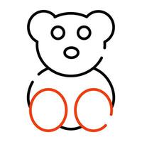 une farci jouet pour enfants, icône de nounours ours vecteur