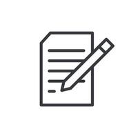 bloc-notes symbole avec plat icône de papier et stylo. document, carnet de notes, l'écriture stylo icône vecteur illustration