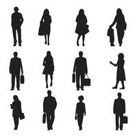 ensemble de silhouettes de femmes sur une blanc arrière-plan, vecteur illustration