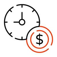 l'horloge avec dollar mettant en valeur temps est argent vecteur