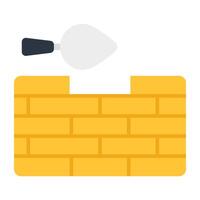briques avec truelle, icône de mur construction vecteur