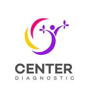 logo pour diagnostique centre vecteur