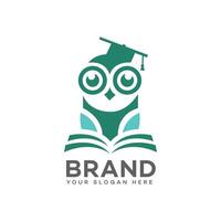 hibou éducation logo icône marque identité signe symbole modèle vecteur