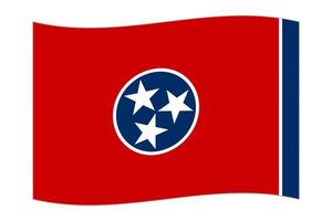 agitant le drapeau de l'état du tennessee. illustration vectorielle. vecteur