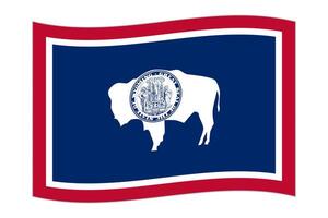 agitant le drapeau de l'état du wyoming. illustration vectorielle. vecteur