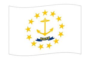 agitant le drapeau de l'état de rhode island. illustration vectorielle. vecteur