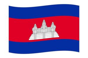 agitant le drapeau du pays cambodge. illustration vectorielle. vecteur