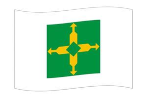 agitant drapeau de fédéral district de Brésil. vecteur illustration.