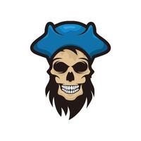 logo de mascotte de crâne de pirates vecteur