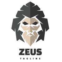 Zeus tête personnage logo vecteur