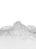 abstrait vecteur filaire paysage Contexte. 3d futuriste engrener montagnes. Années 80 rétro illustration. cyberespace La technologie vallées.