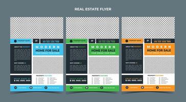 modèle de conception de flyer entreprise immobilière vecteur