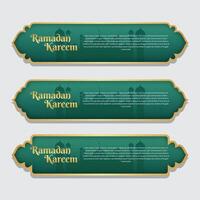 Ramadan kareem islamique bannière étiquette ensemble modèle vecteur