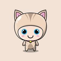 chat personnage beige vecteur