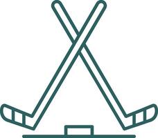 icône de dégradé de ligne de hockey sur glace vecteur
