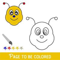 visage d'abeille drôle à colorier, le livre de coloriage pour les enfants d'âge préscolaire avec un niveau de jeu éducatif facile. vecteur