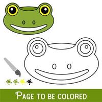 visage de grenouille drôle à colorier, le livre de coloriage pour les enfants d'âge préscolaire avec un niveau de jeu éducatif facile. vecteur