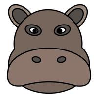 dessin animé mignon hippopotame face.vector illustration vecteur