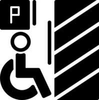 Accessible aux fauteuils roulants parking glyphe icône vecteur