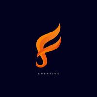 Facile lettre F juste logo conception. vecteur pro