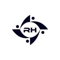 rh logo. rh ensemble , r h conception. blanc rh lettre. rh, r h lettre logo conception. initiale lettre rh lettre logo ensemble, lié cercle majuscule monogramme logo. r h lettre logo vecteur conception. pro vecteur