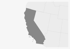 carte de Etats-Unis avec Souligné Californie Etat carte vecteur