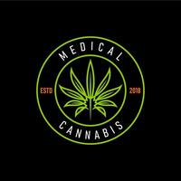 médical cannabis, marijuana emblème ou cannabis icône vecteur
