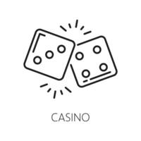 casino dé, planche Jeu pièces isolé poker cube vecteur