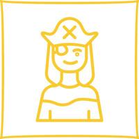 icône de vecteur de pirate féminin