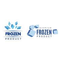 glace produit logo aliments congelés identité d'entreprise bleu froid éléments graphiques produit flocon de neige congelé température badge réfrigérateur illustration