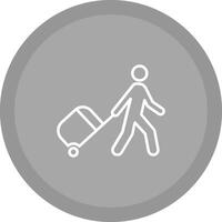 marcher avec l'icône de vecteur de bagages