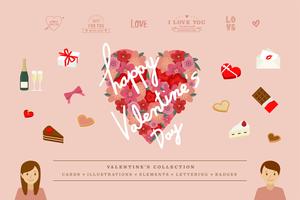 Illustrations d&#39;objets de la Saint-Valentin vecteur